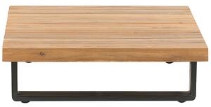 Zestaw ogrodowy 5-osobowy narożnik stolik drewno akacjowe szare poduchy Mykonos Beliani