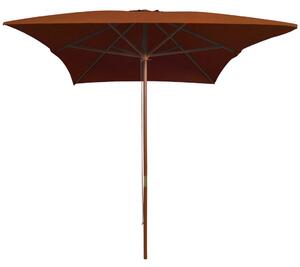 Parasol ogrodowy na drewnianym słupku, terakota, 200x300 cm