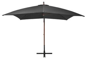 Parasol ogrodowy wiszący, na jodłowym słupku, antracyt, 3x3 m