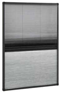 Plisowana moskitiera okienna z roletą, aluminium, 80x120 cm