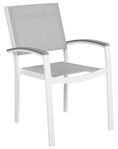 Zestaw 4 krzeseł ogrodowych aluminiowych na taras balkon szary Pereta Beliani
