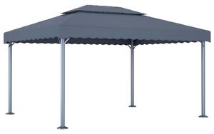 Altana ze sznurem lampek LED, 400x300 cm, antracyt, aluminium