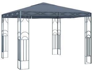 Altana ze sznurem lampek LED, 300x300 cm, antracytowa