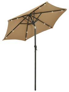 Parasol ogrodowy z LED, taupe, 200x211 cm, aluminium
