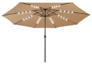 Parasol ogrodowy z LED, 400 cm, taupe