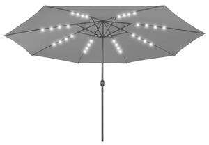Parasol ogrodowy z LED, 400 cm, antracytowy