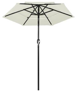 3-poziomowy parasol na aluminiowym słupku, piaskowy, 2 m