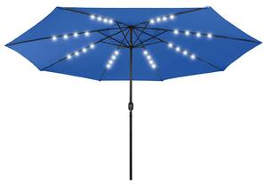 Parasol ogrodowy z LED, 400 cm, niebieski