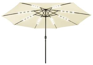 Parasol ogrodowy z LED, 400 cm, piaskowy