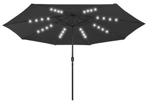 Parasol ogrodowy z LED, 400 cm, czarny