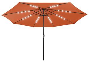 Parasol ogrodowy z LED, 400 cm, terakota