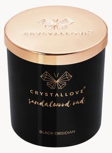 Świeca sojowa Sandalwood Oud Black Obsidian Crystallove