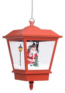 Świąteczna lampa wisząca LED z Mikołajem, czerwona, 27x27x45 cm