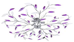 Lampa sufitowa, listki z kryształu akrylowego, 5 żarówek E14