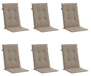 Poduszki na krzesła ogrodowe, 6 szt., taupe, 120x50x3 cm