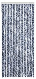 Zasłona przeciwko owadom, niebiesko-biała, 90x200 cm, szenil