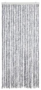 Zasłona przeciwko owadom, biało-szara, 90x200 cm, szenil