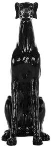 Nowoczesna figurka dekoracyjna podłogowa pies 80 cm czarna Greyhound Beliani