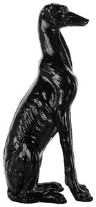 Nowoczesna figurka dekoracyjna podłogowa pies 80 cm czarna Greyhound Beliani