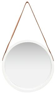Lustro ścienne na pasku, 50 cm, białe