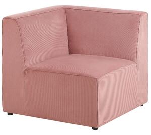 Narożnik modułowy 5-osobowy prawostronny sofa sztruksowa różowa Lemvig Beliani