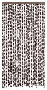 Zasłona przeciwko owadom, brąz i biel, 100x220 cm, szenil