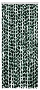 Zasłona przeciwko owadom, zieleń i biel, 90x220 cm, szenil