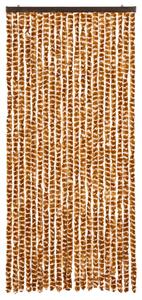 Zasłona przeciwko owadom, ochra i biel, 90x220 cm, szenil