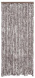 Zasłona przeciwko owadom, brąz i biel, 90x220 cm, szenil