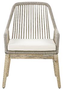 Zestaw 2 krzeseł ogrodowych wiklina materiał syntetyczny stalowa rama beżowy Olbia Beliani