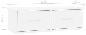 Półka ścienna z szufladami Toss 2X - biały połysk
