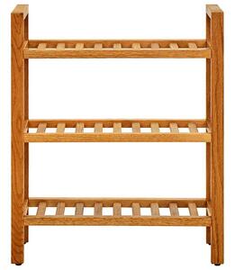 Stojak na buty z 3 półkami, 50x27x60 cm, lite drewno dębowe