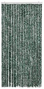 Zasłona przeciwko owadom, zieleń i biel, 100x220 cm, szenil