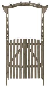 Pergola z furtką, 116x40x204 cm, szara, lite drewno jodłowe