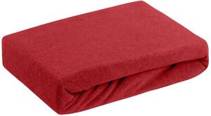 Prześcieradło EUROFIRANY Design 91 Frotte 180 x 200 cm Czerwony