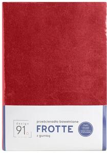 Prześcieradło EUROFIRANY Design 91 Frotte 180 x 200 cm Czerwony