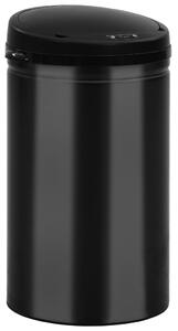 Automatyczny kosz na śmieci z czujnikiem, 40 L, stal, czarny
