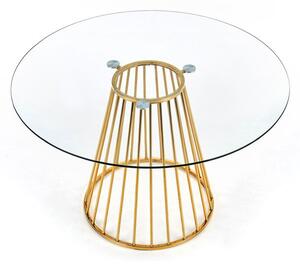 Okrągły szklany stół glamour Golden - złoty
