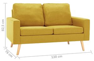 3-osobowy zestaw wypoczynkowy z fotelem, żółty - Eroa 3X