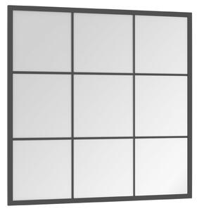 Lustro ścienne, czarne, 60x60 cm, metal