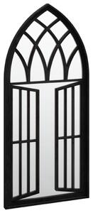 Lustro ogrodowe, czarne, 100x45 cm, żelazne