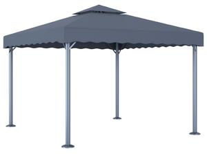 Altana ze sznurem lampek LED, 300x300 cm, antracyt, aluminium