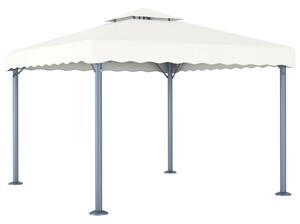 Altana ze sznurem lampek LED, 300x300 cm, kremowa, aluminium