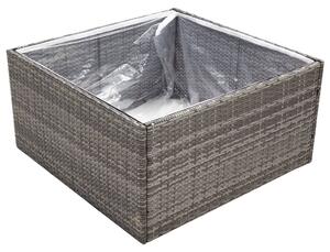 Donica ogrodowa, szara, 80x80x40 cm, rattan PE