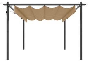 Altana ogrodowa ze zwijanym dachem, 4x3 m, kolor taupe