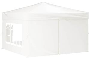 Składany namiot imprezowy ze ściankami, biały, 3x3 m