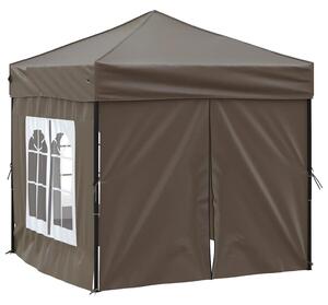 Składany namiot imprezowy ze ściankami, taupe, 2x2 m