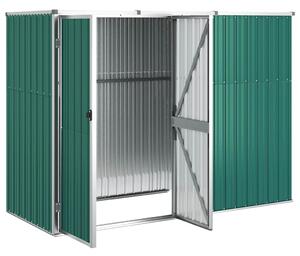 Szopa ogrodowa, zielona, 225x89x161 cm, stal galwanizowana