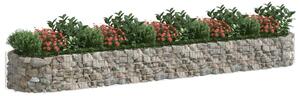 Podwyższona donica gabionowa galwanizowane żelazo 500x100x50 cm