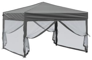 Składany namiot imprezowy ze ściankami, antracytowy, 3x3 m